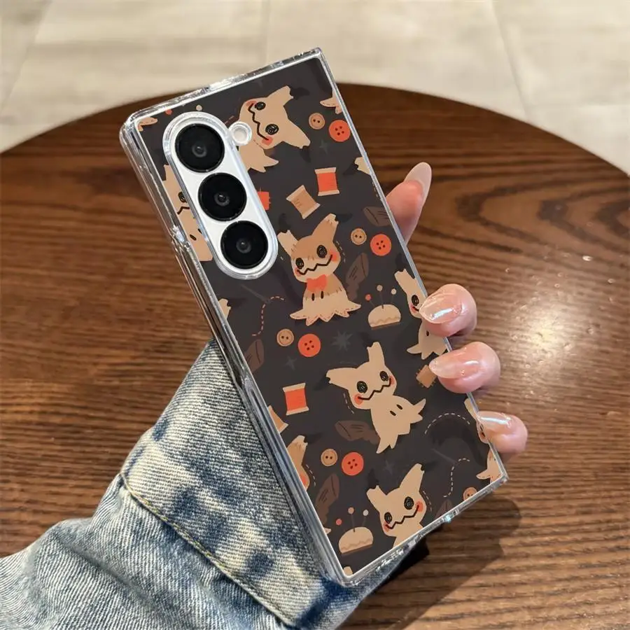 Funda para Samsung Galaxy ZFold3 ZFold6 Z Fold 7 6 5 4 3 ZFold4 ZFold7 ZFold5 funda dura para teléfono Pokemons Pikachu