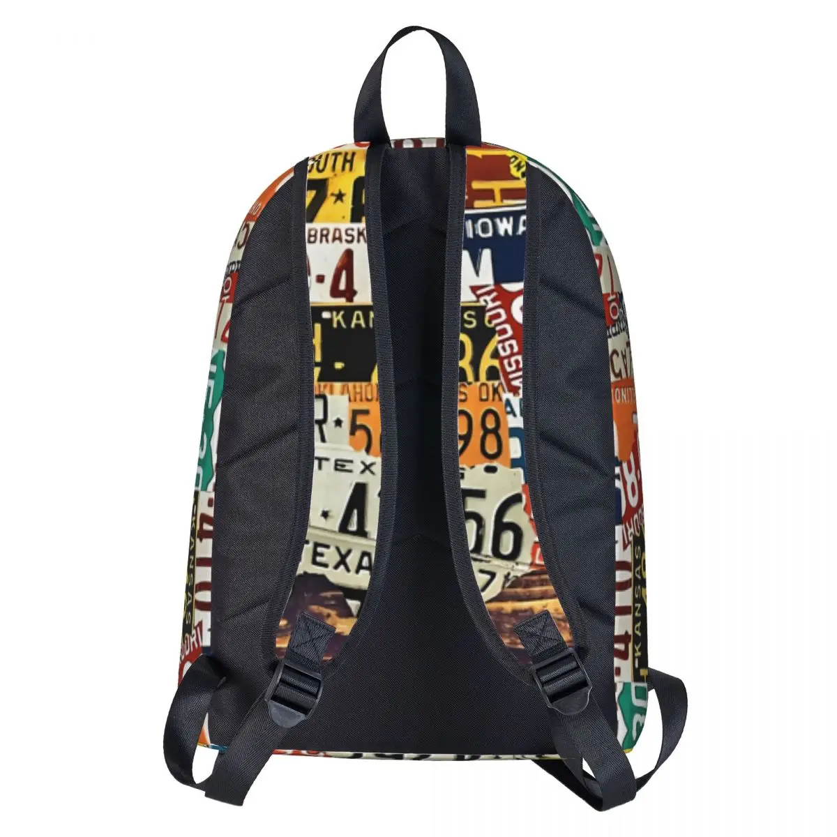 License Plate Print Backpack Vintage Map Streetwear Backpacks Women Men Travel Big High School Bags Design Rucksack