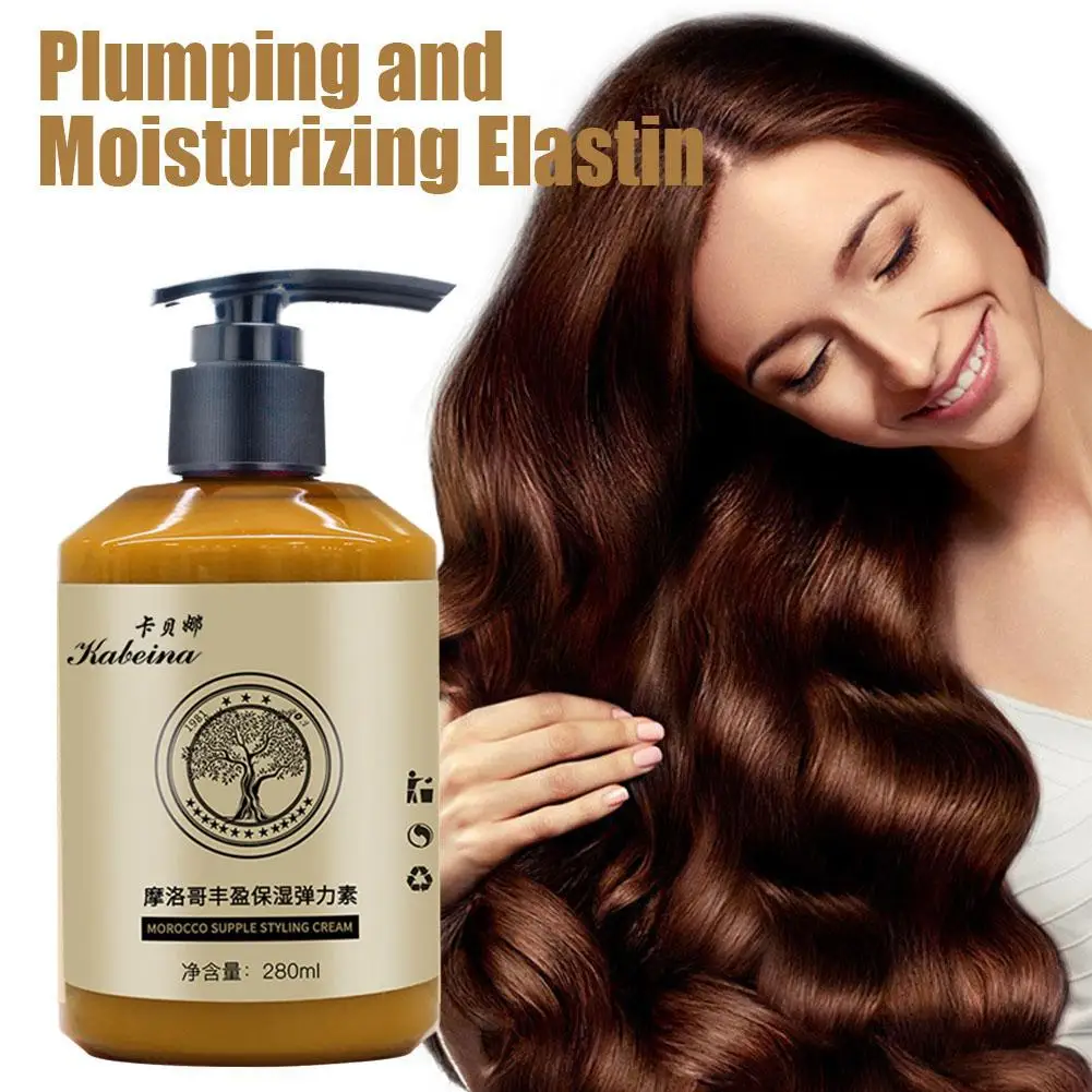 Curling Moisturizing Elastin Perm Hair Care Fluffy Spray Cream Elastin Products Styling Curls Hair Curly Hairdressing Hair E4i0