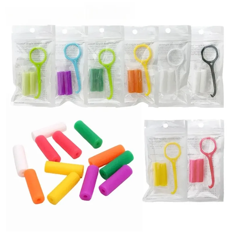 

30 Sets Dental Invisible Brace Extractor Removal Tool Orthodontic Aligner Chewies Tray Seaters Plastic Hook Beauty Health Care