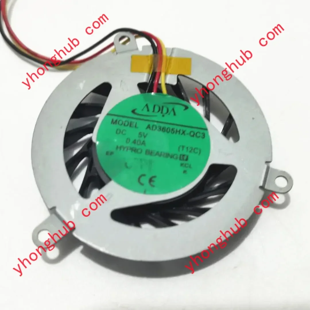 ADDA AD3605HX-QC3 (T12C)  DC 5V 0.40A 3-Wire Server Cooling FAN