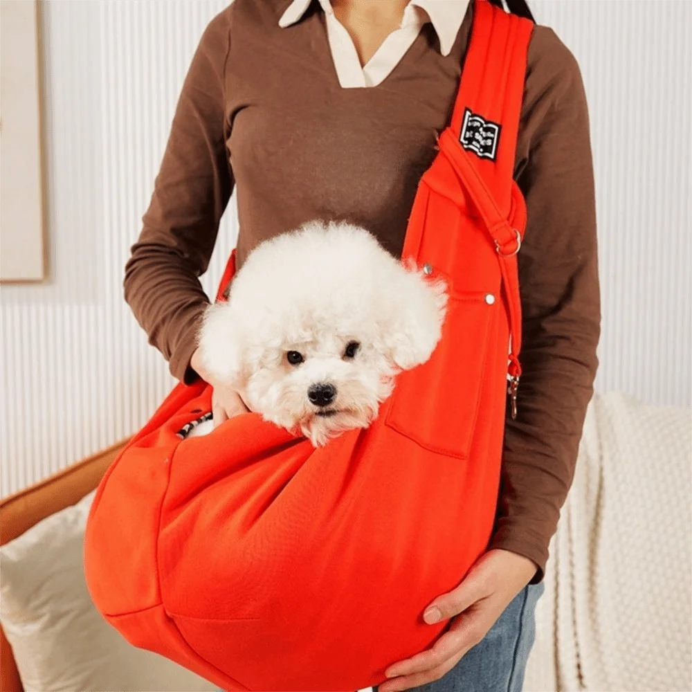 

Polyester Pet Crossbody Shoulder Bag Comfortable Large Capacity Crossbody Pet Carrier with Safety Harness Breathable