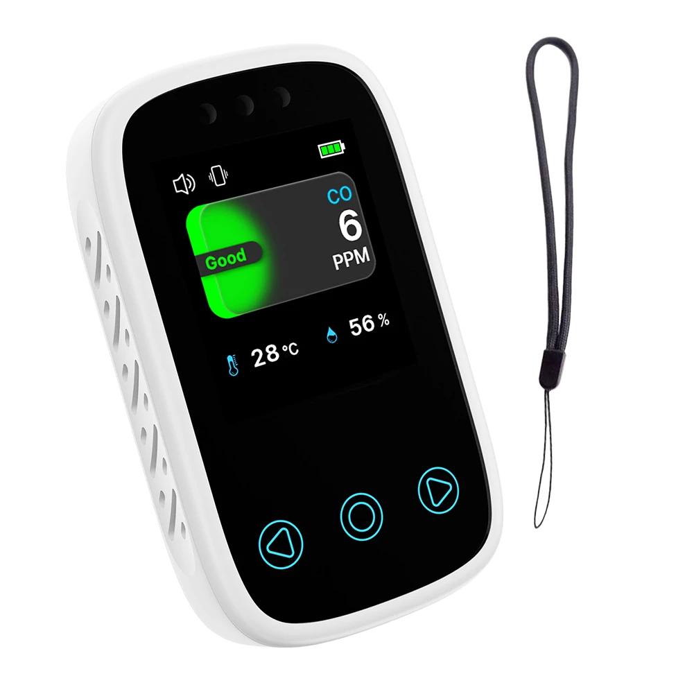 

3 in 1 Air Quality Tester NDIR Sensor Portable Mini CO Detector Digital Display CO Temperature Humidity Meter for Outdoor Garage