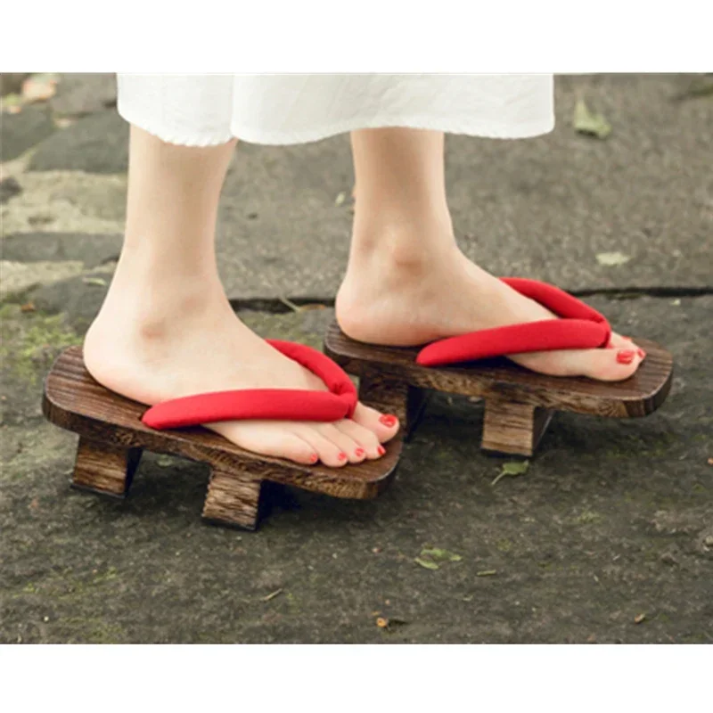 Japanese Traditional Paulownia Wooden Shoes Women Kimono Cosplay Costume Man Geta Sauna Slippers Clogs Floral Flip-Flops CMM221