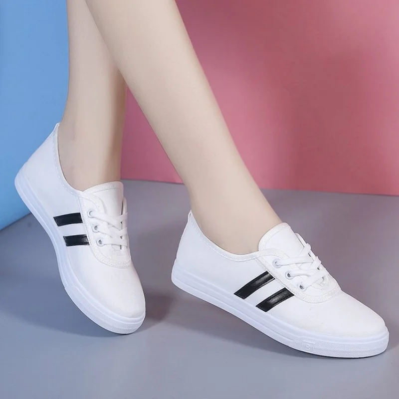 

2025 New summer lace-up casual sports women's single shoes with soft soles and soft tops, versatile Korean version