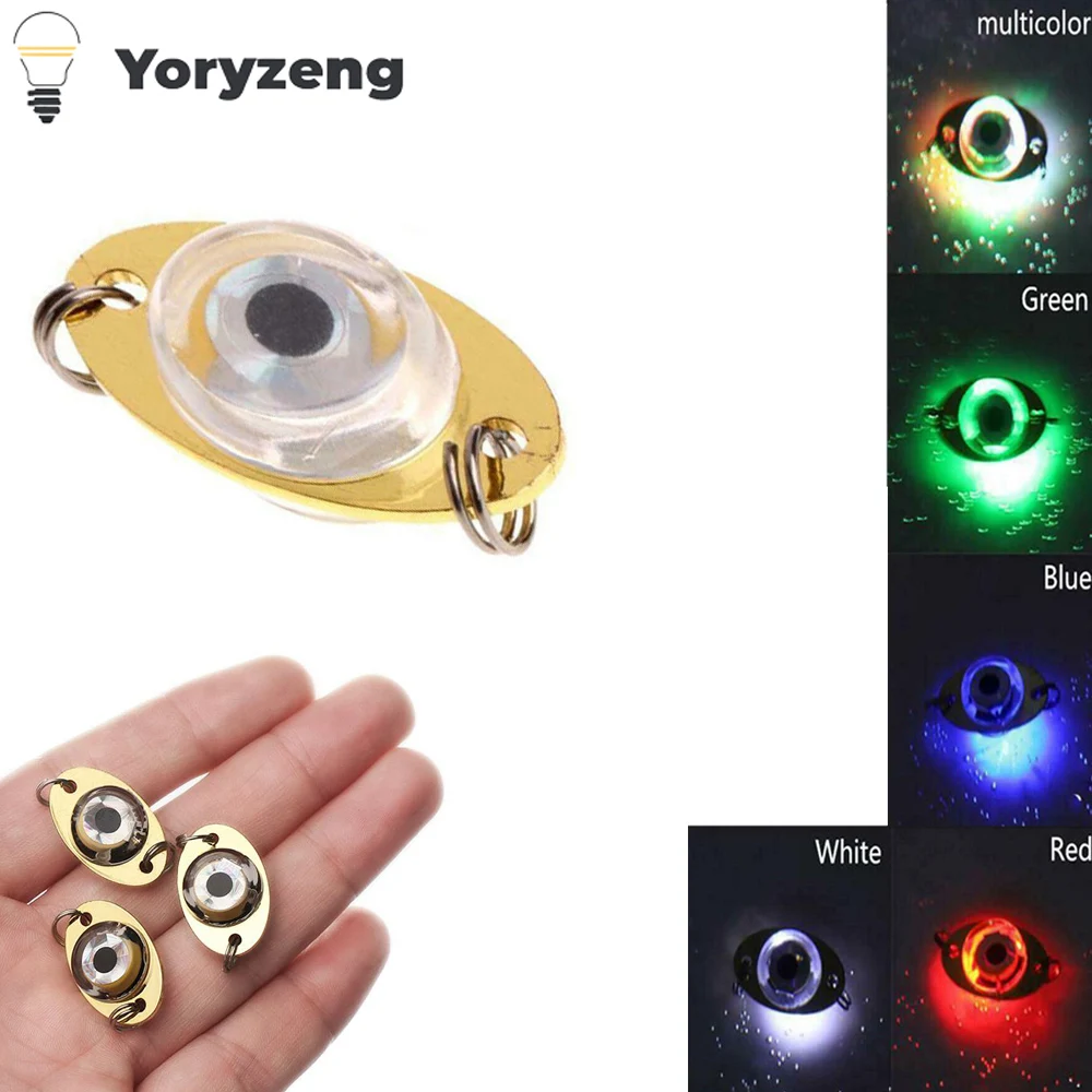 LED Mini Flash Fish Lure Lights Lamps Deep Drop Underwater Eye Shape Fishing Squid Green Blue Red White Multicolor Double Rings