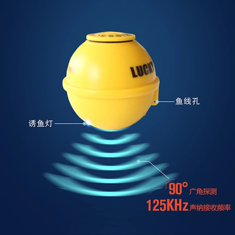 Acessórios originais sonda sonar recarregável totalmente à prova d'água com luz de isca de peixe
