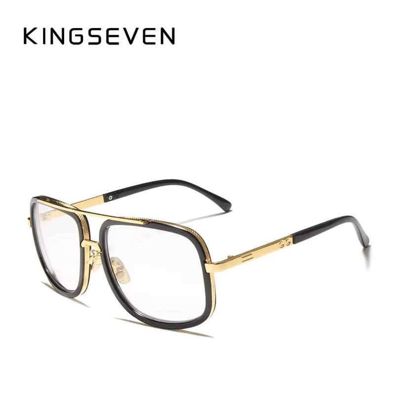

KINGSEVEN Fashion Anti Blue Light Glasses Alloy Frame For Women Men Working Eyewear