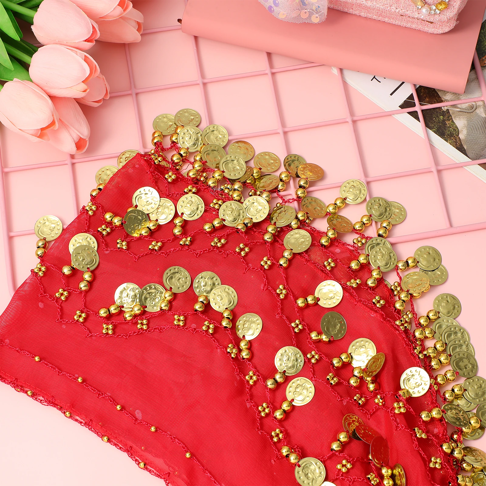 أزياء الرقص الشرقي حزام النساء الشيفون المتدلي الرقص الشرقي وشاح الورك الترتر شرابة حزام للف الوسط تايلاند الهند أحزمة الرقص العربي