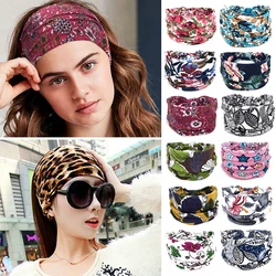 Böhmischen Breite Baumwolle Stretch Stirnbänder Frauen Headwrap Turban Headwear Verband Haarbänder Bandana Breite Stirnbänder Haar Zubehör