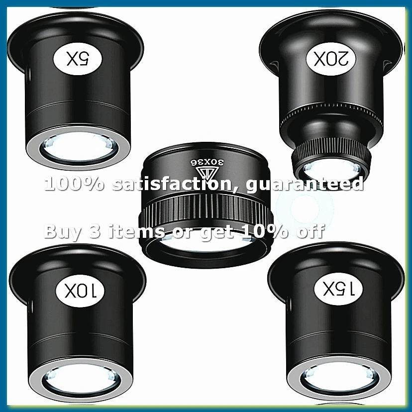 5Pcs Jewelers Loupe Monocular Magnifier Magnifying Glass with 30x36mm Lens Watch Jewelry Experimental Repair Tool-A26I