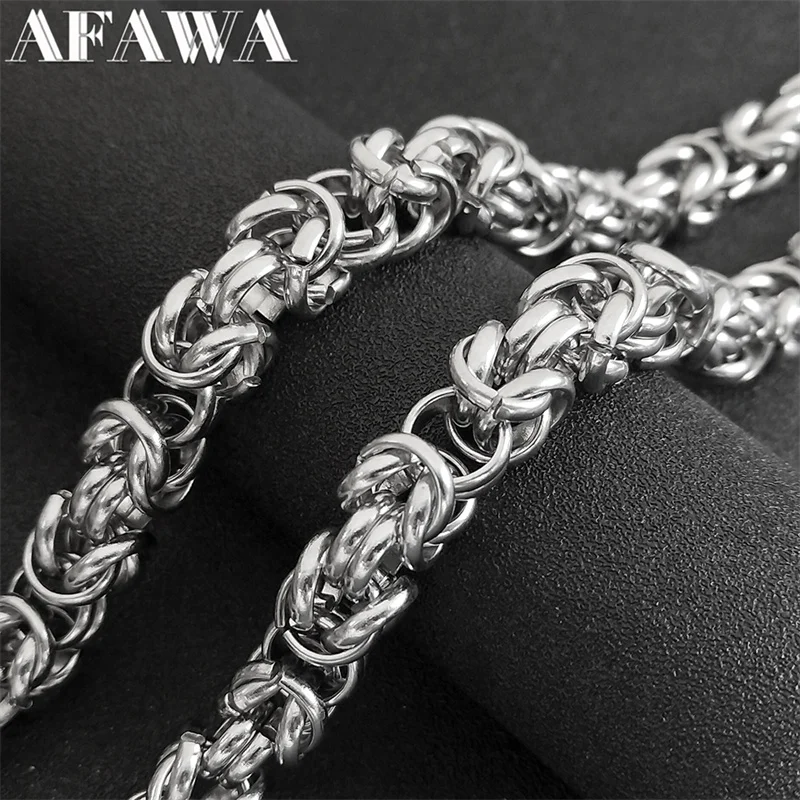 

Men's Cuban Link Chain Necklace Stainless Steel Silver Color Basic Simple Rapper's Hip Hop Chains Jewelry colar NLT44S02