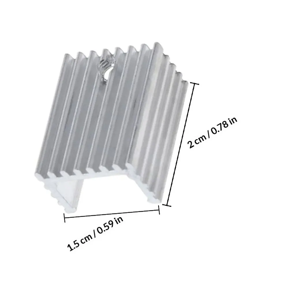 10Pcs Professional Aluminum Transistor Heat Sink to-220 Compatible Metal Cooler Fin for Voltage Regulators and High-Power