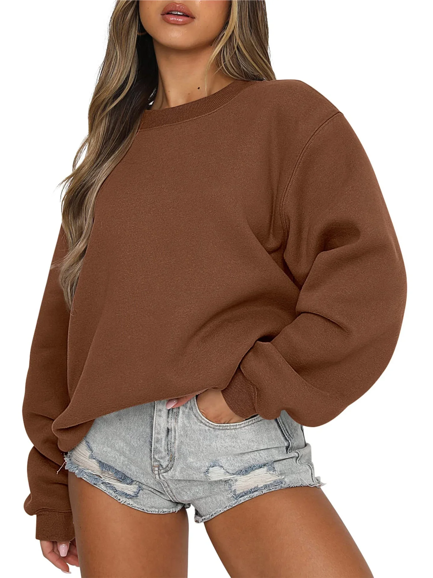 

Womens Sweatshirts Long Sleeve Crew Neck Pullover Sweatshirt Casual Outfits 2023 Fall Clothes