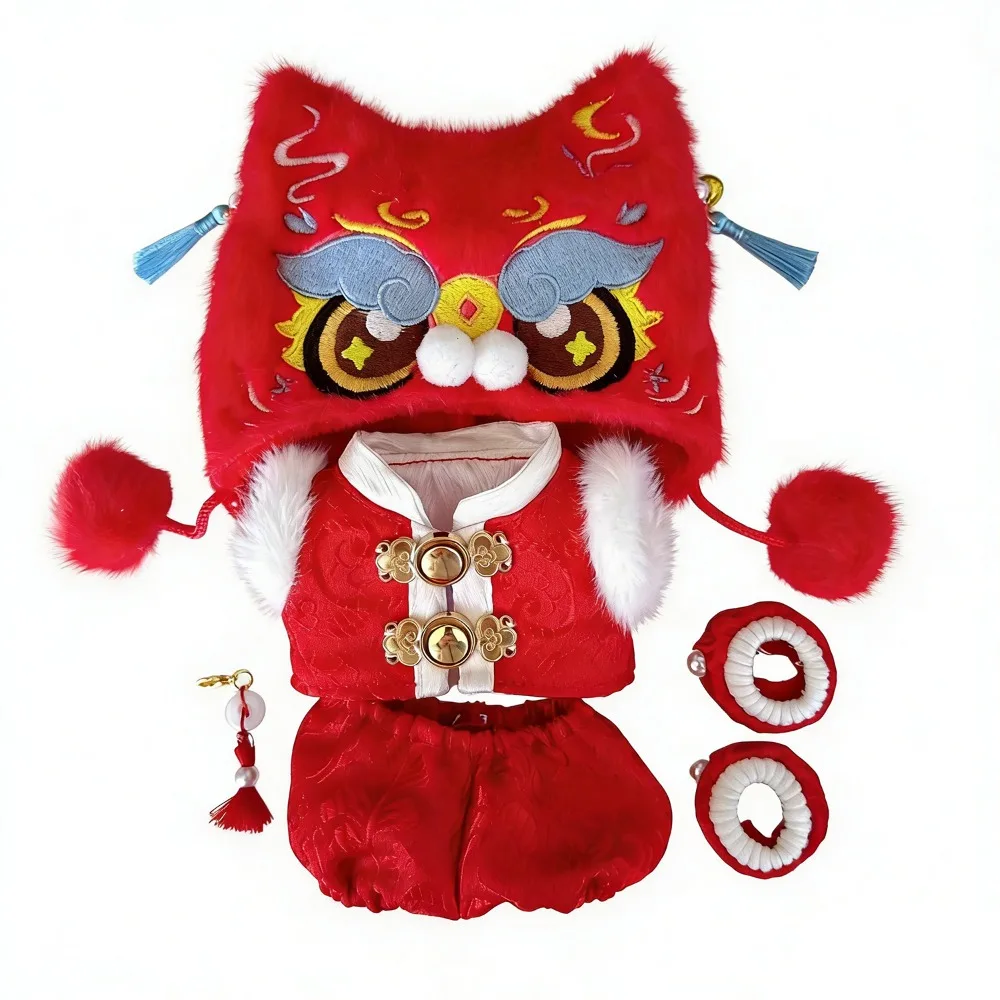 Ropa Cloak Doll Clothes Sweater Material Chinese Spring Festival Clothes Hat Set Gift Set New Year Outfit Festive Occasions
