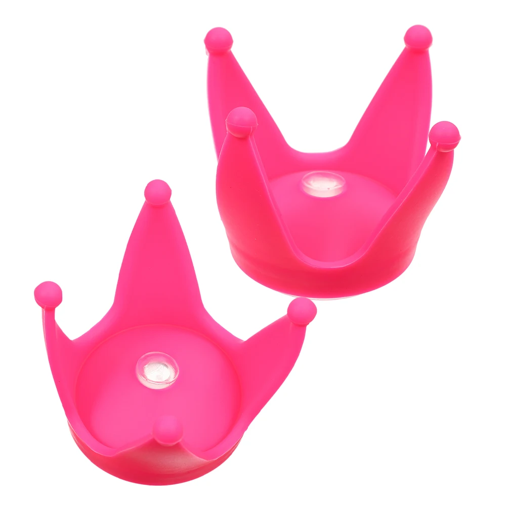 

2pcs Motorcycle Decorations Crown Shaped Accessories Durable Silicone Bright Color Double Suction Cups Fit Various