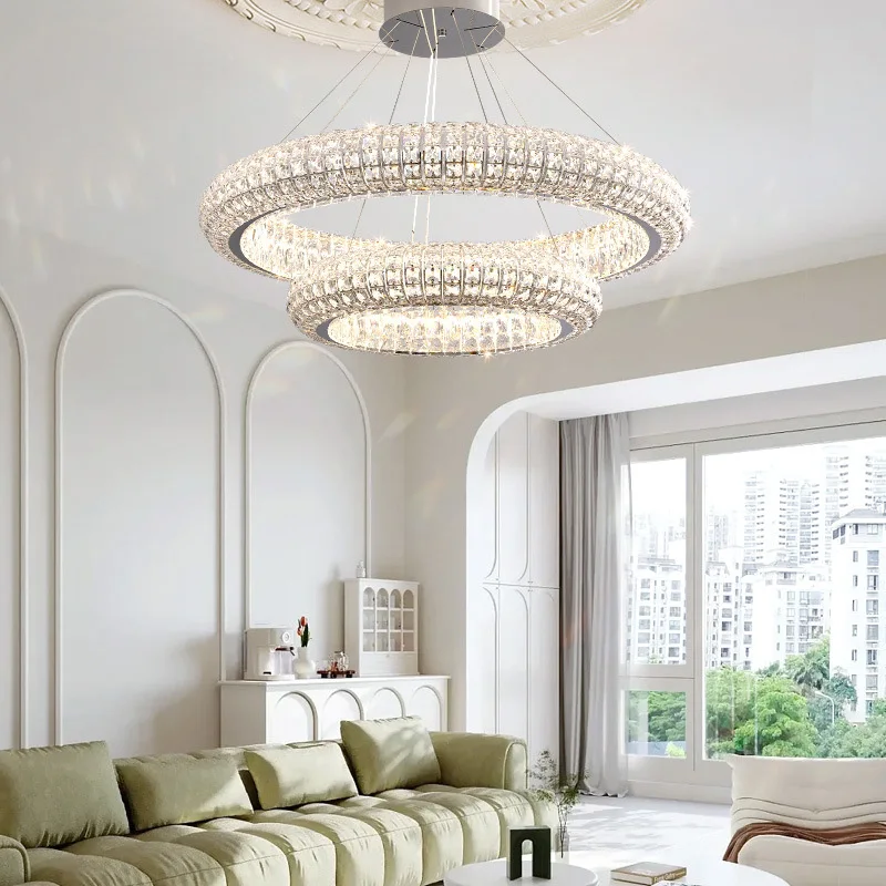 

Luxury K9 Crystal Chandelier Modern Home Decor Dimmable LED Pendant Light for Villa Living Dining Room Bedroom Indoor Lighting