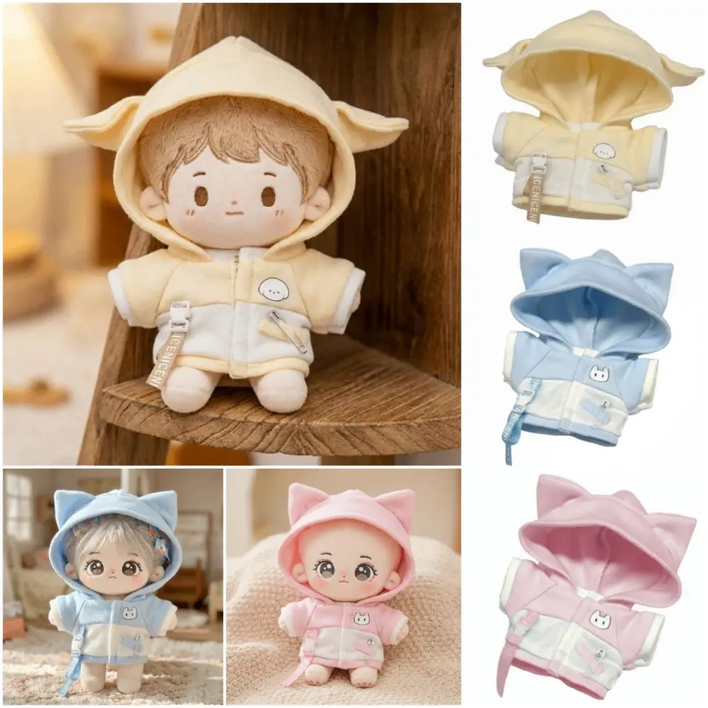 Vêtements de poupée créatifs 10cm/20cm, manteau de poupée à oreilles de chat, robe de rechange, accessoires de jeu pour poupée en coton