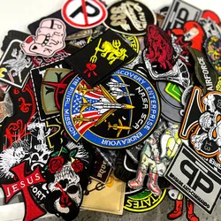 10/20/30/40/50PCS Random Mixed Punk Embroidery Patch Iron On Patches Rock Biker Embroidered Patches For Clothing Sewing Stickers