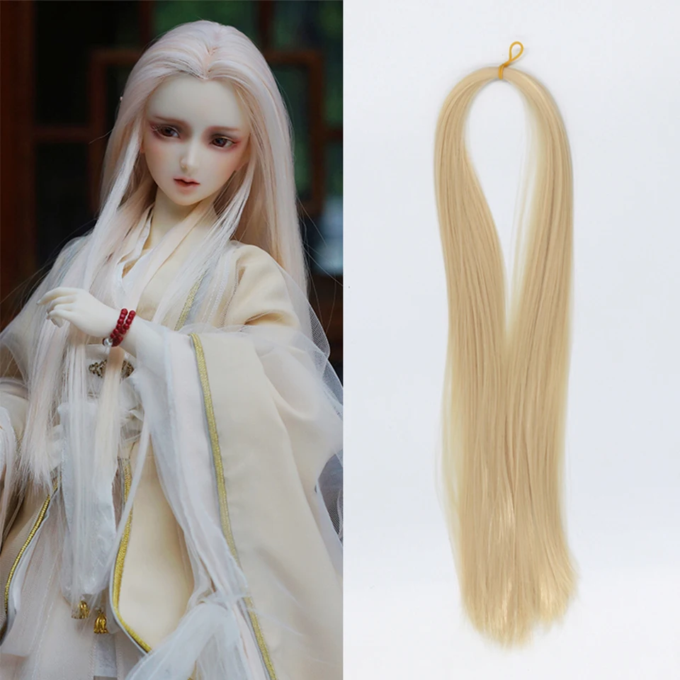 80CM 1/3 1/4 1/6 SD Doll Hair Accessories Salon Ob Heat Resistant Doll Wig Hair Hand Woven Modified DIY Hair Grafting Hair