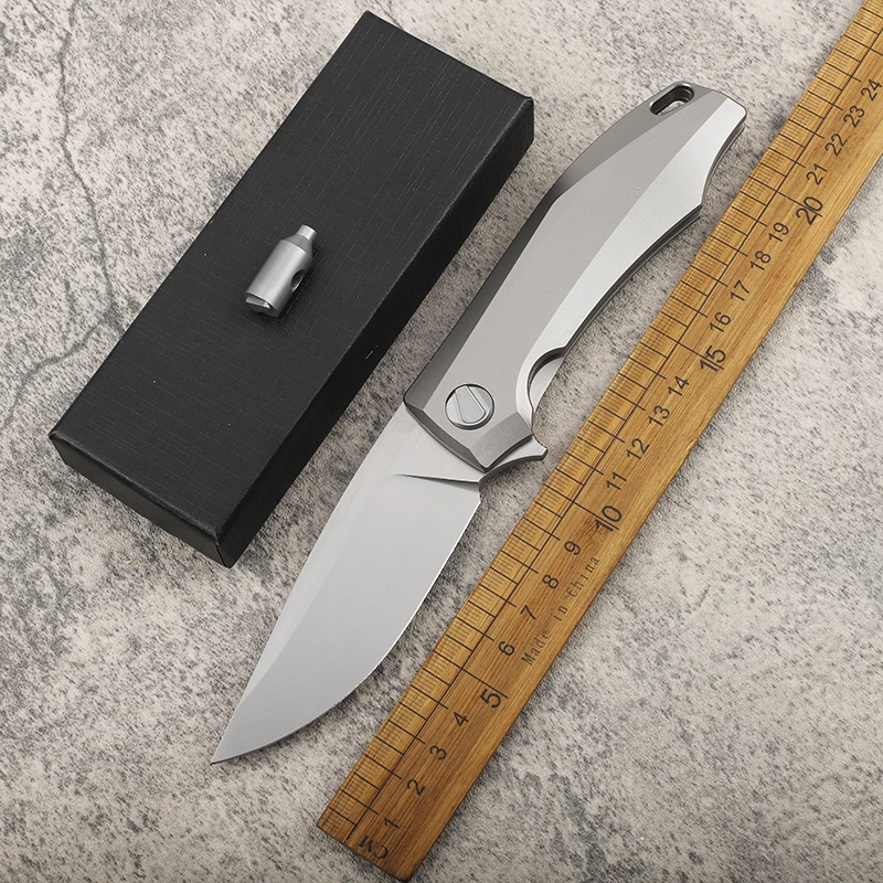 New M390 Steel Plate Titanium Alloy Handle High Hardness Sharp Folding Knife Outdoor Camping EDC Survival Fruit Knife