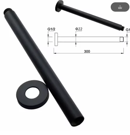 Stainless Steel Shower Extender 30cm Shower Rod Gun Gray