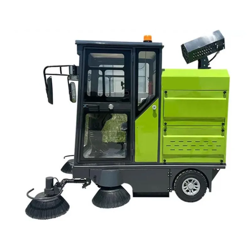 Full Closed Cabin Electric Road Sweeper Outdoor Leaves Garbage Cleaning Vehicle for Property Community Sanitation (Customized)