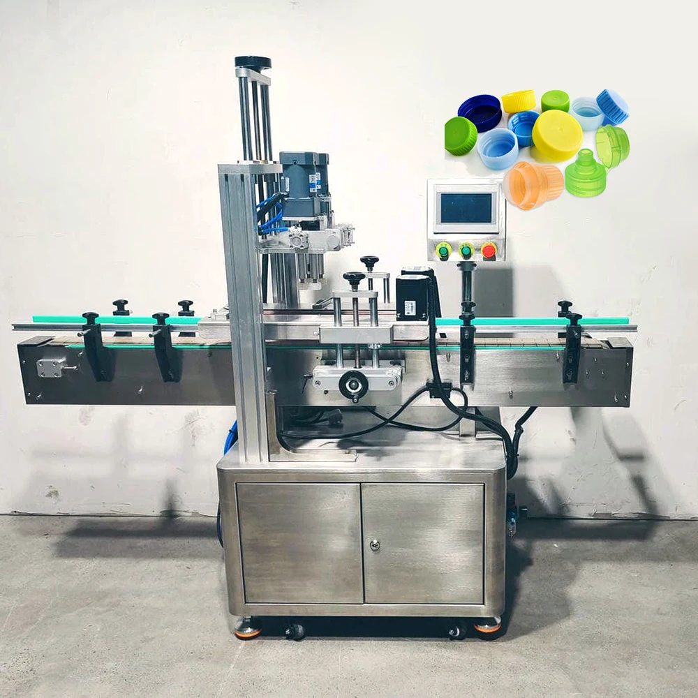 Automatic Bottle Cap Screwing Capper Water Juice Beverage Oil Dropper Cosmetic Bottle Can Jam Twist Capping Sealing Machine