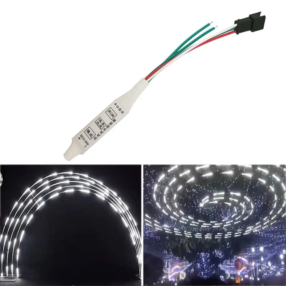 3Keys LED Strip Light Controller DC5V-24V Single Color Reflux Pixel Controller Adjustable Running Water Flowing