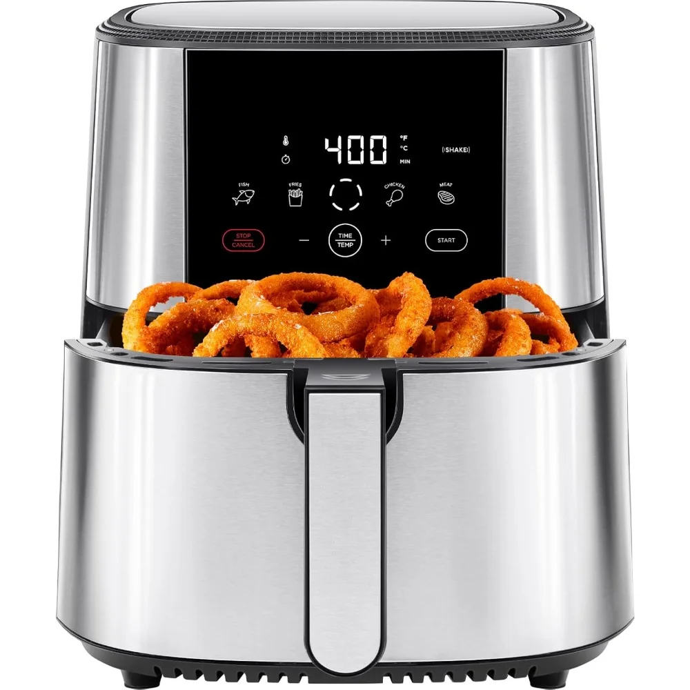 ขนาดครอบครัวหม้อทอด Air fryer, 8-Qt XL (7.5L), ที่ตั้งไว้ล่วงหน้าควบคุมดิจิตอลแบบสัมผัสเดียว, หม้อทอด Air fryer 7.5L