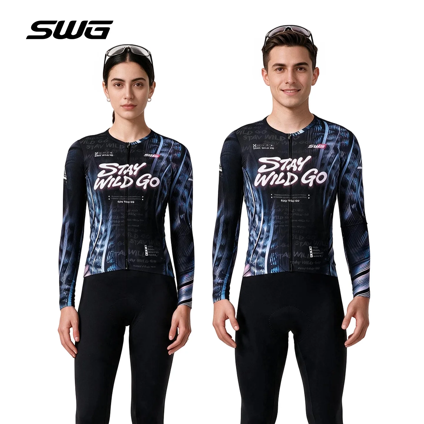 SWG Men Women's Long Sleeve Cycling Jersey Autumn YKK Zipper Bike Shirts Breathable Quick Bicycle Tops MTB Road Bike Clothing