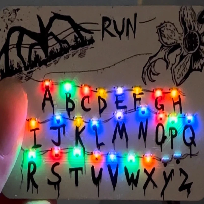 

New Card Light Pendant Fridge Magnet 26-Letter Light Run Bag Collectible Light-Up Pendant Gift