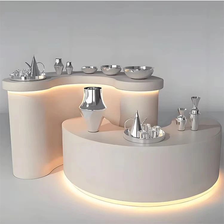* New Modern Clothing Store Display Stand Display Custom Table Paint Store Middle Display Island Cabinet for Sale