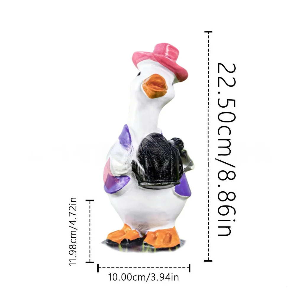 for whimsical Farmer Duck Resin Garden Decor Featuring Distinct Poses Sturdy Outdoor Yard Ornament to Add Personality and Charm
