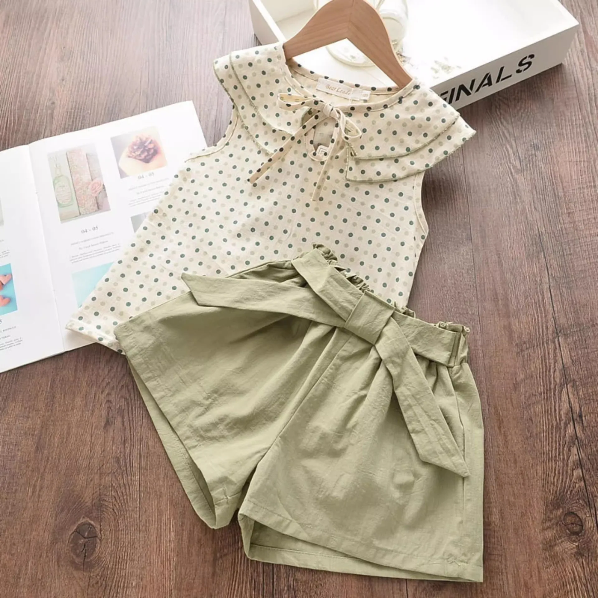 Girls' Foreign Shorts Set Summer Fashionable 2025 New Children's Summer Two-piece Set Women's Short Summer Short Sleeves