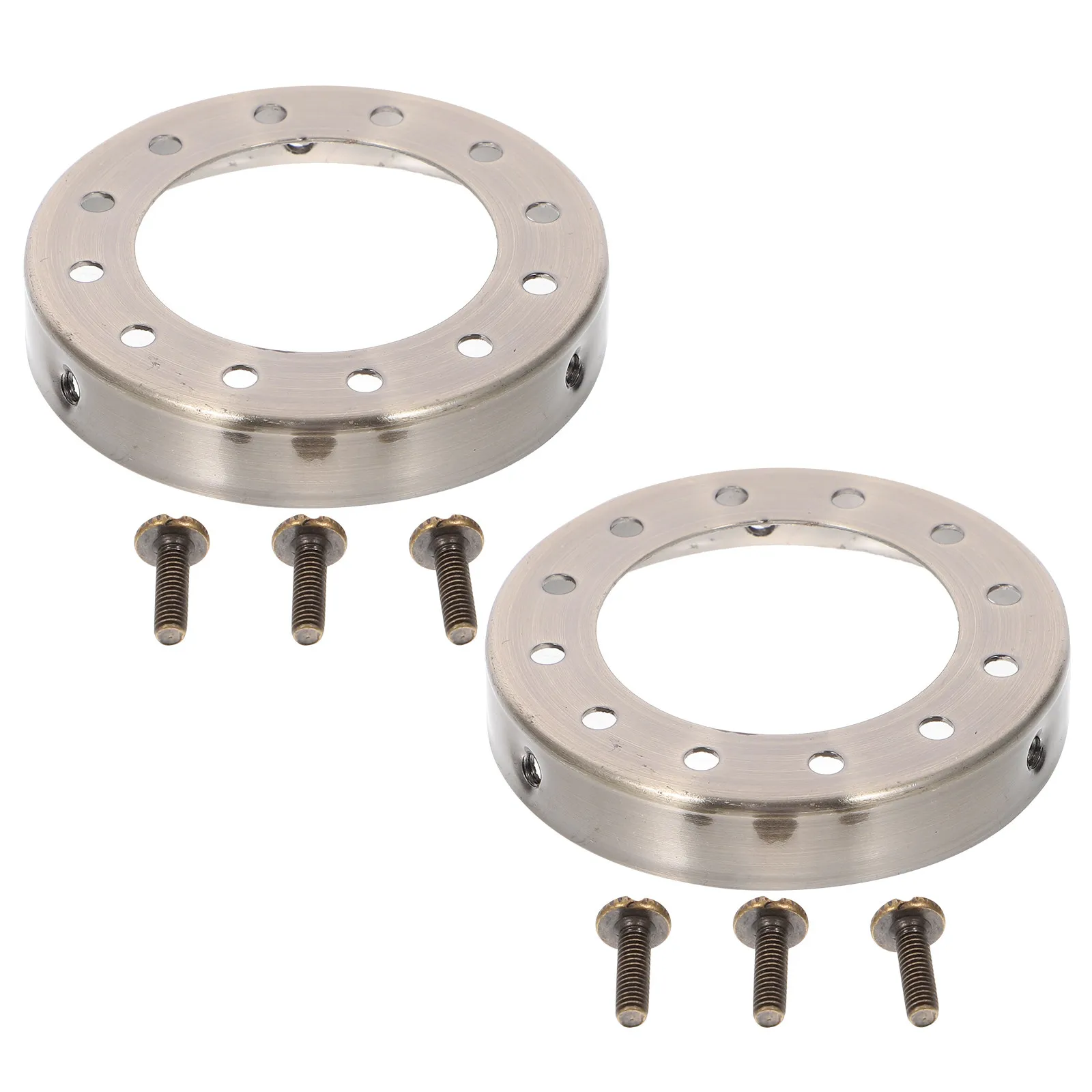 

2Pcs Premium Metal Lamp Shade Adapter Ring with Finish Threaded Tightening Screws for Ceiling Pendant Lamps Lampshade