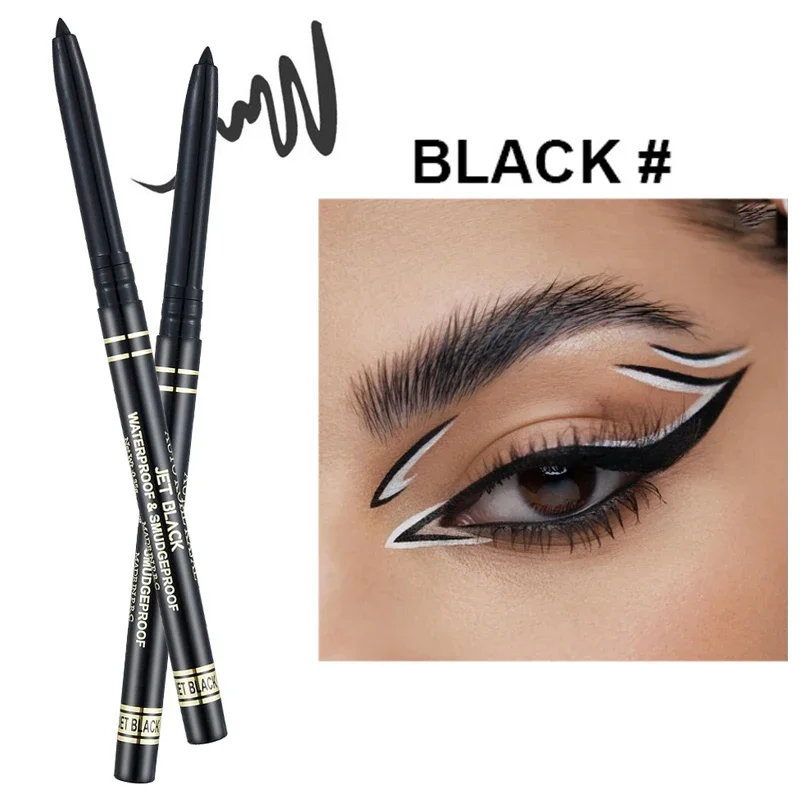 Penna Gel per Eyeliner impermeabile a lunga durata resistente al sudore liscio opaco nero bianco Eyeliner illuminare sdraiato matita per baco da seta occhi trucco