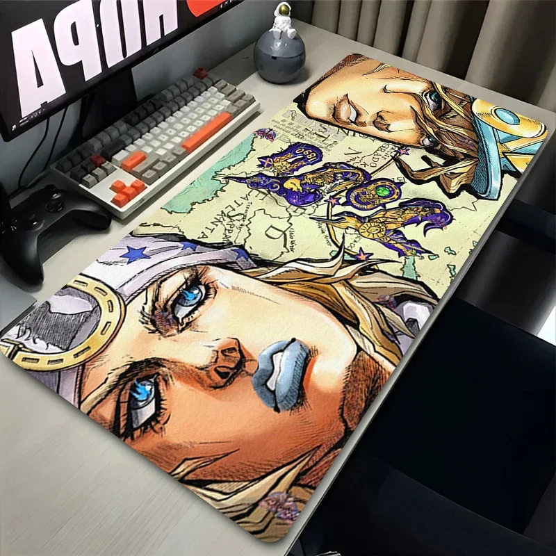 CIFBUY Funny Anime J-JoJo Bizarre Adventure Anime Large Gaming Mouse Pad Character Group Desk Mat Anti-slip Keyboard Mousepad