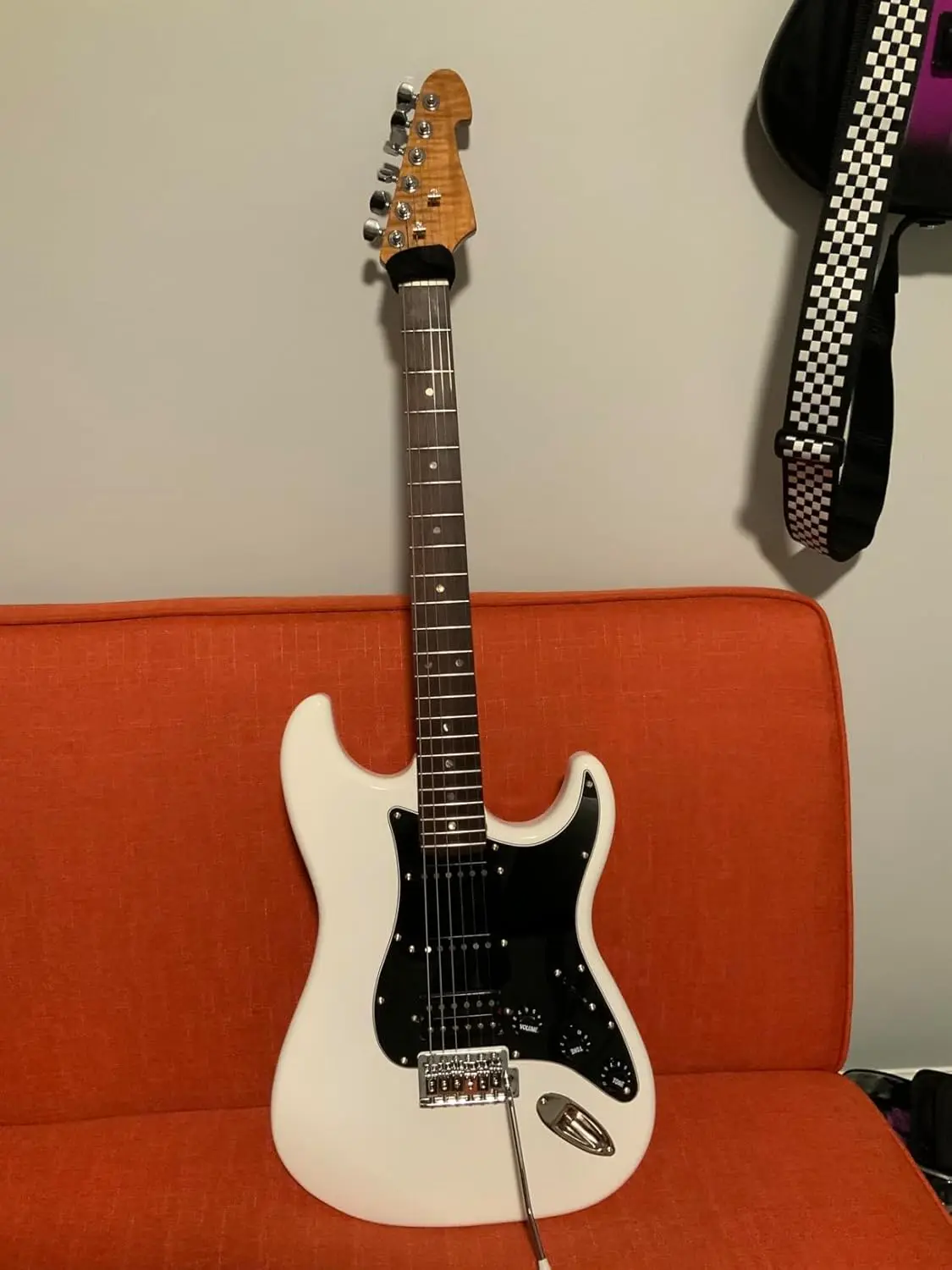 Electric Guitar Body Gloss White for DIY Fender ST Strat Guitar Accessory Poplar HSH