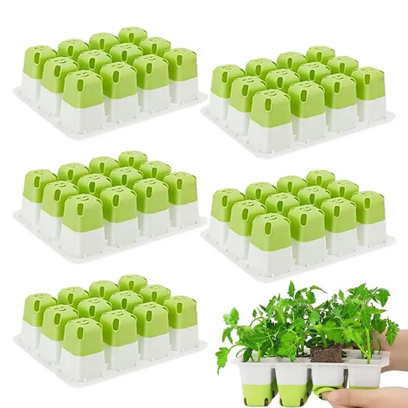 Seedling Starter Trays Reusable Germination Nursery Pot Set Of 5 Reusable Houseplant Sprouting Containers For Flower Fruit