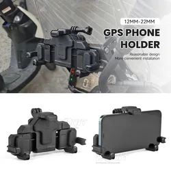 Motocicleta Universal GPS Phone Holder, Suporte de Navegação, Fit para BMW R1250GS, 800MT, 450MT, 790ADV, XL750, 12mm, 22mm, Novo