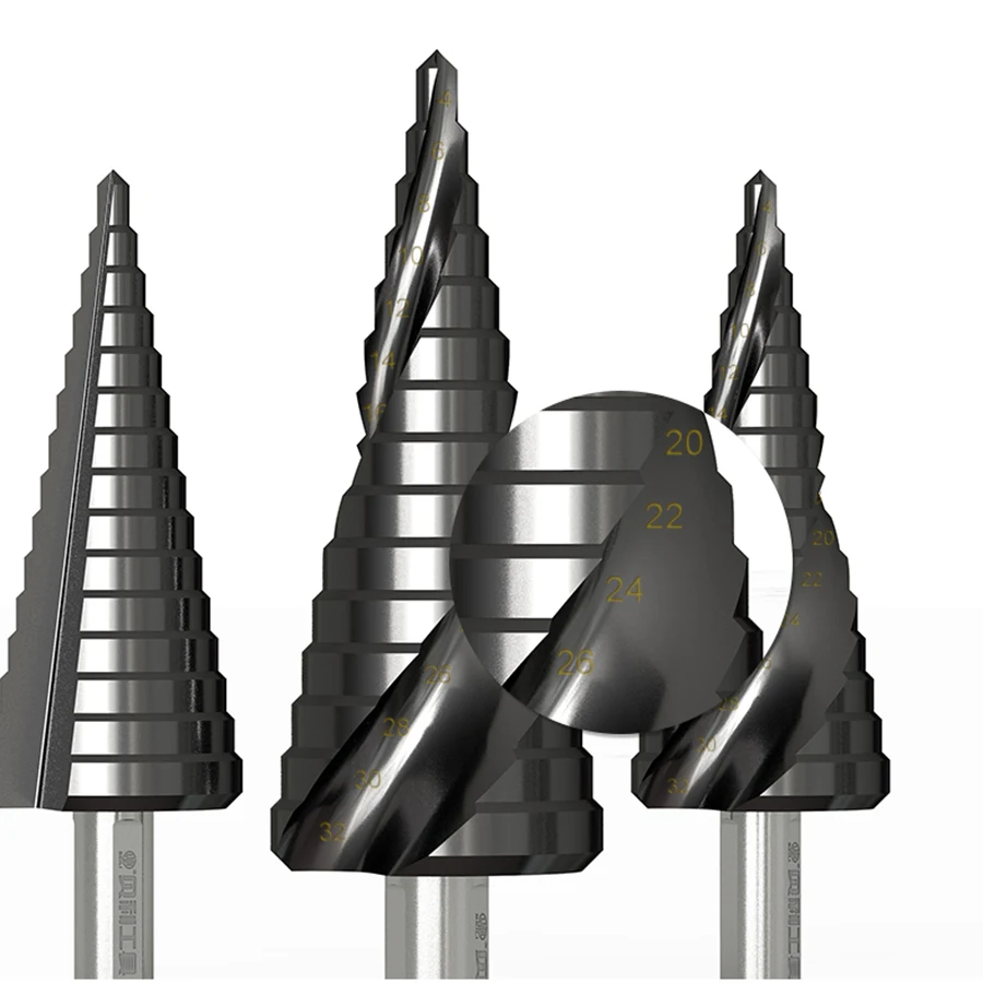 Imagem -03 - Pagode Broca de Cobalto Grau Industrial Tialn Fresagem Broca Trapezoidal Bit Passo Passo Bit Reta Sulco Passos Aço Inoxidável