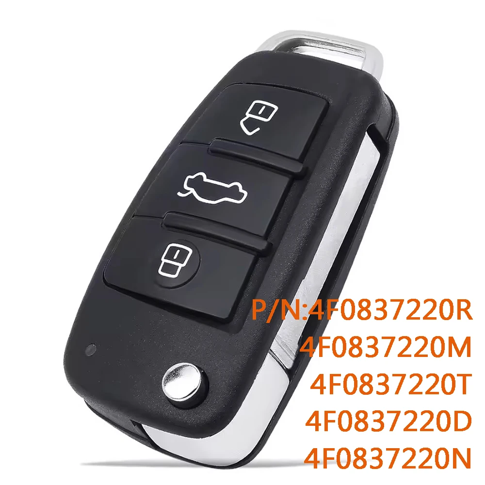 

KEYECU 4F0837220R 4F0837220M 4F0837220T 4F0837220D for Audi RS6 A6 S6 Q7 2004-2015 8E Chip Remote Key Fob Non-Keyless IYZ-3314
