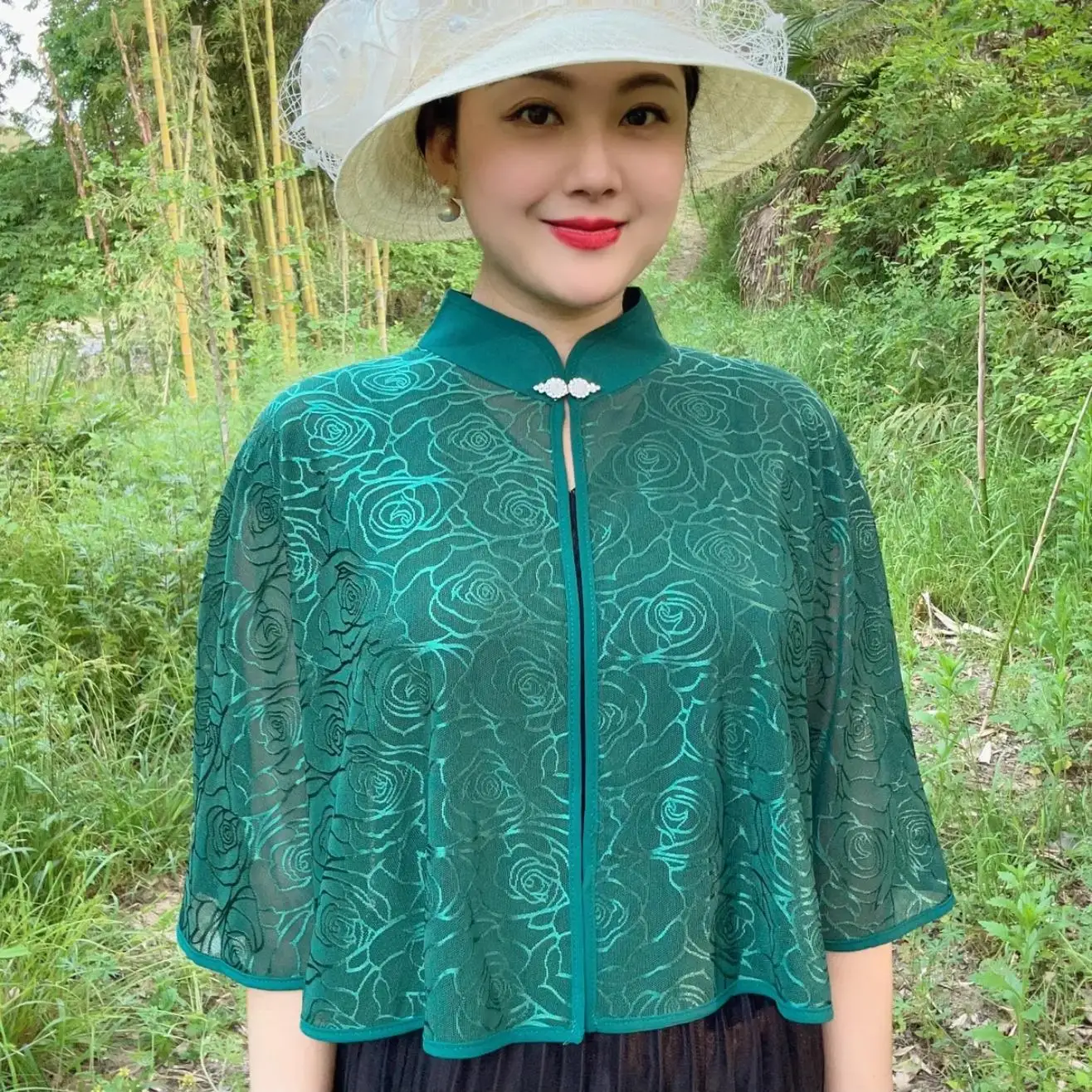 Womens Lace Shawl Chinese-style Cape