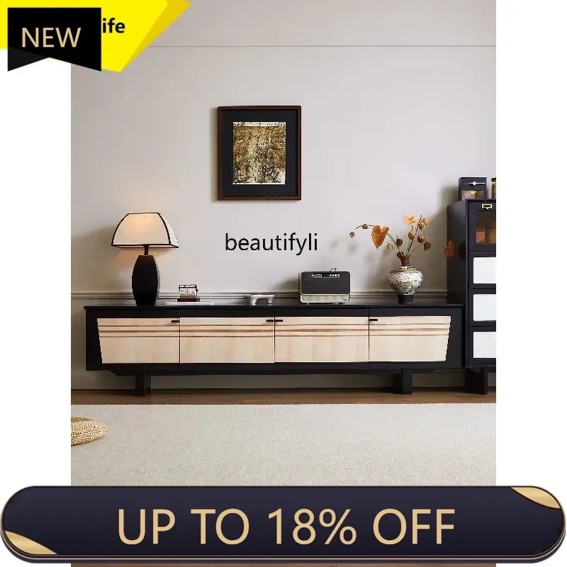 

P178 Guannan TV Cabinet Vintage Style Solid Wood TV Cabinet Retro Style Living Room Storage Organizer TV Cabinet