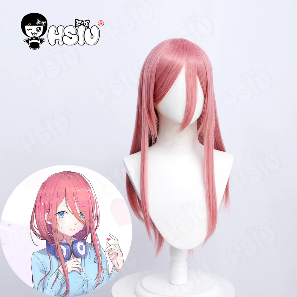 

Nakano Miku Cosplay Wig Anime The Quintessential Quintuplets Cosplay「HSIU 」Fiber synthetic wig smoky pink long wig Free wig Cap