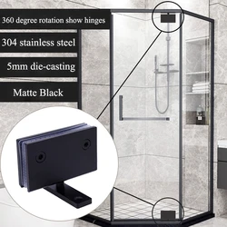 Glass door  pivot hinge 360 degree rotation SS304 die-casting shower hinge Display cabinet upper and lower hinge