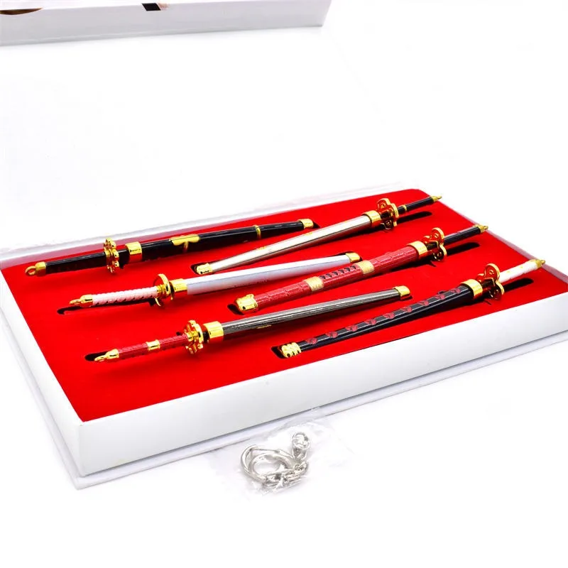 16cm Anime Weapon Solon Three Knives Flow Luo Weapon Eagle Eye Knife Peripheral Keychain Model Pendant Metal Birthday Gifts Toys