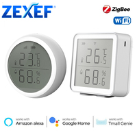ZEXEF Tuya ZigBee Temperature And Humidity Sensor Home Indoor Thermometer With LCD Display APP Voice Control Alexa Google Home