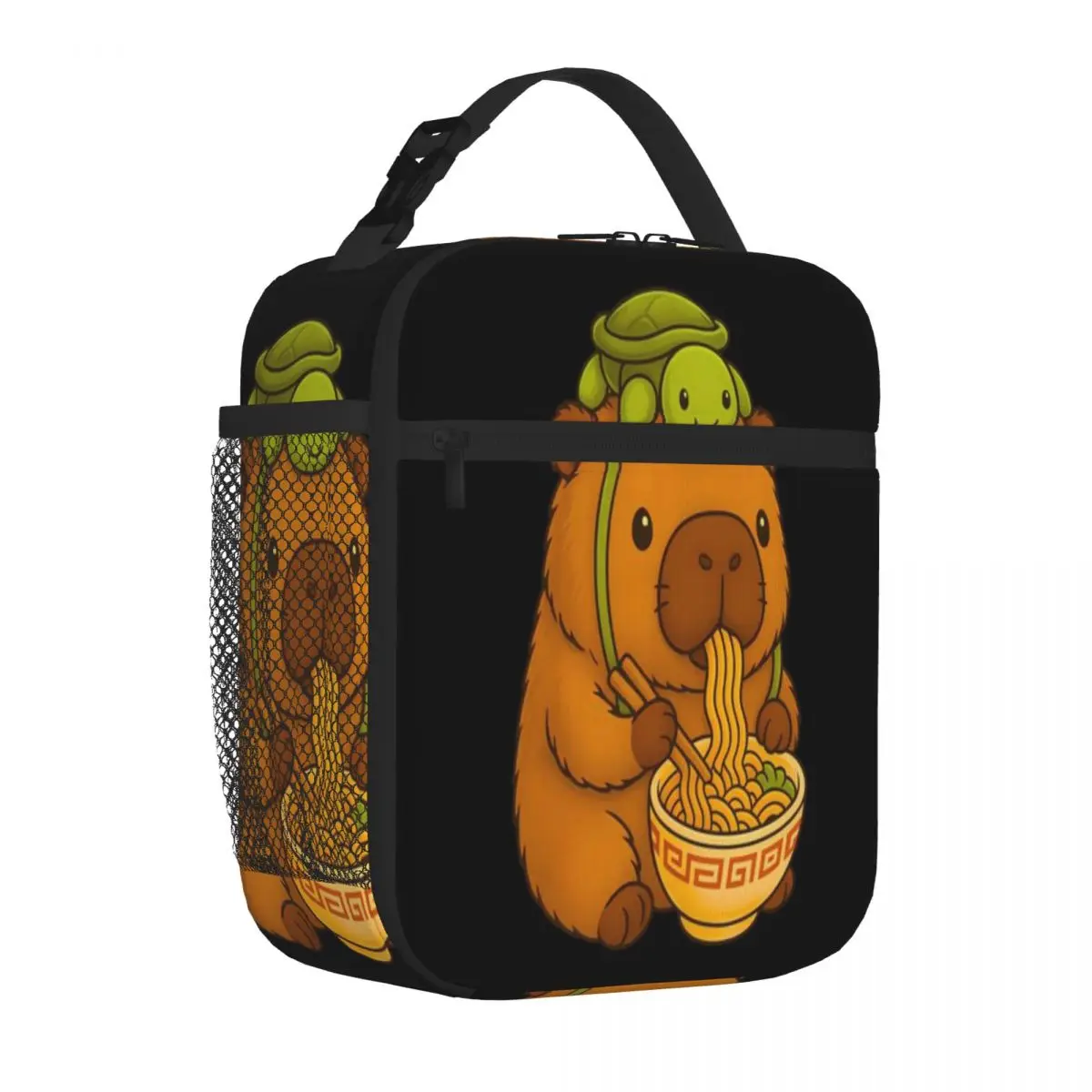 Bestselling Cute Capybara And Turtle Backpack Ramen Kawaii Capibara Minimalist Insulated Lunch Bag Park Picnic Compact Lunch Bag
